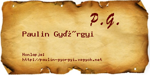 Paulin Györgyi névjegykártya